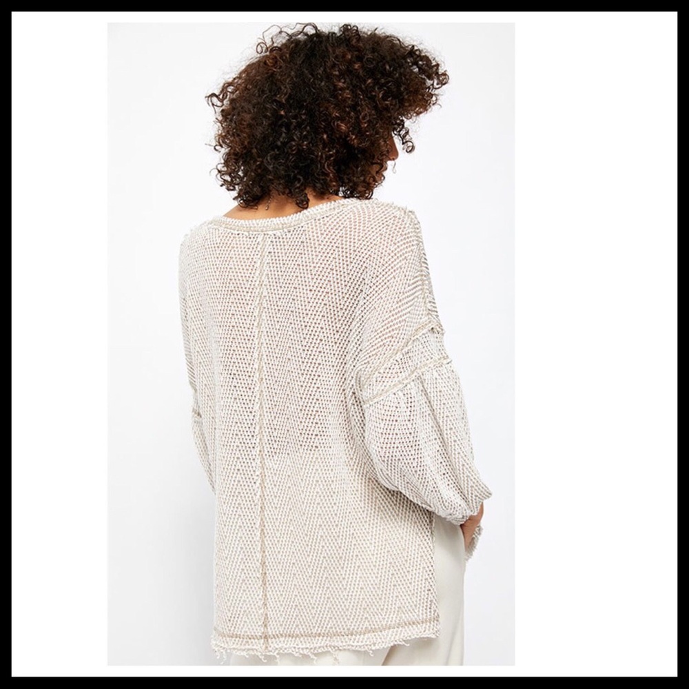 FREE PEOPLE BOHO PULLOVER TUNIC OVERSIZED TOP A2C - Picture 4 of 16